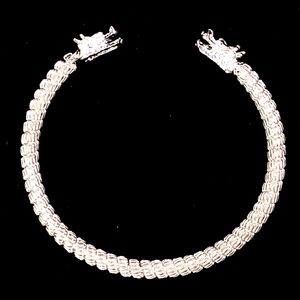Dragon Ends Cuff Bracelet Silver Tone